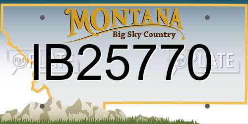 IB25770 Montana License Plate