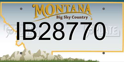 IB28770 Montana License Plate