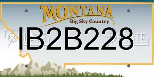 IB2B228 Montana License Plate