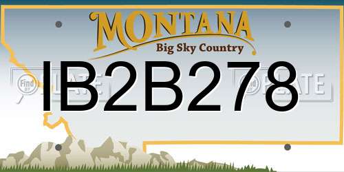 IB2B278 Montana License Plate
