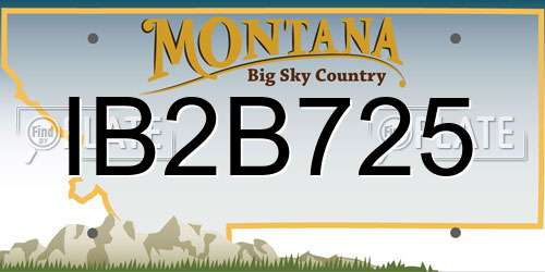 IB2B725 Montana License Plate
