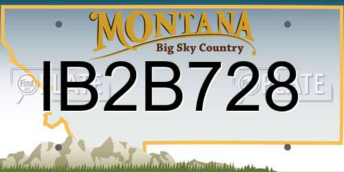 IB2B728 Montana License Plate