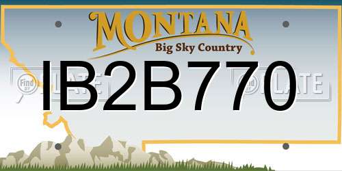IB2B770 Montana License Plate