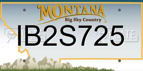IB2S725 Montana License Plate