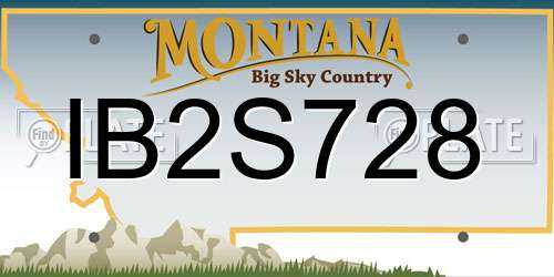 IB2S728 Montana License Plate