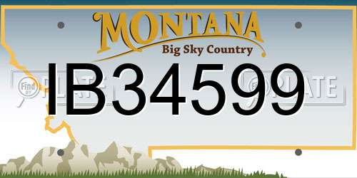 IB34599 Montana License Plate