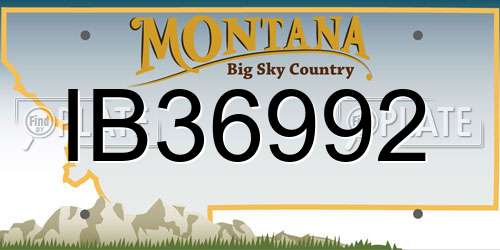 IB36992 Montana License Plate