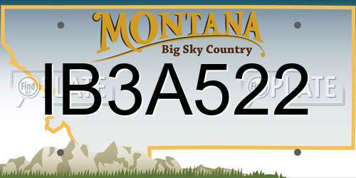 IB3A522 Montana License Plate