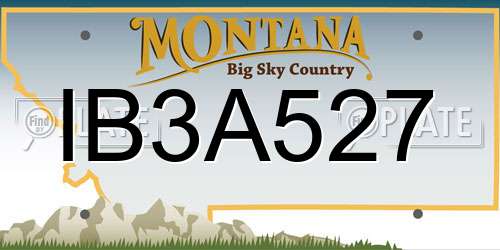 IB3A527 Montana License Plate