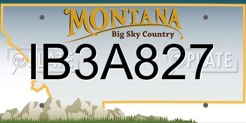 IB3A827 Montana License Plate