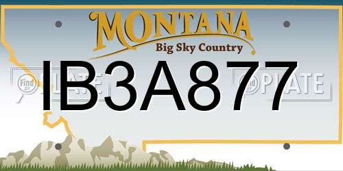 IB3A877 Montana License Plate