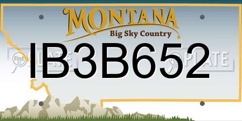 IB3B652 Montana License Plate