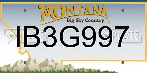 IB3G997 Montana License Plate