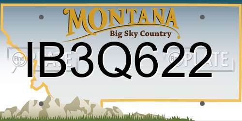 IB3Q622 Montana License Plate