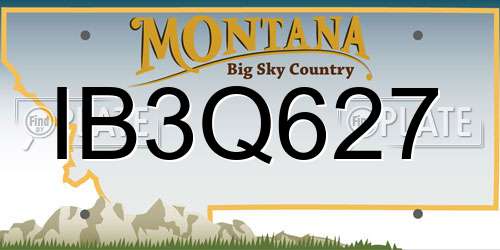 IB3Q627 Montana License Plate