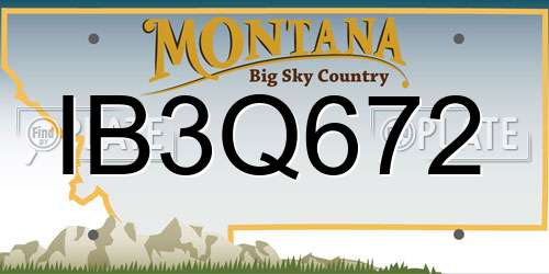 IB3Q672 Montana License Plate