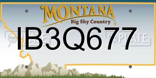 IB3Q677 Montana License Plate