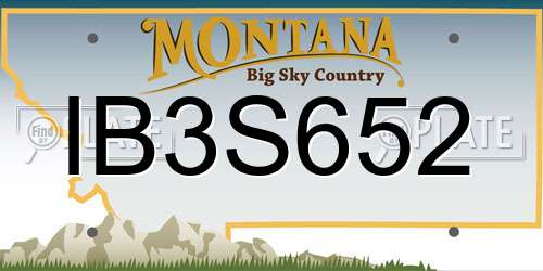IB3S652 Montana License Plate