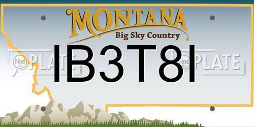 IB3T8I Montana License Plate