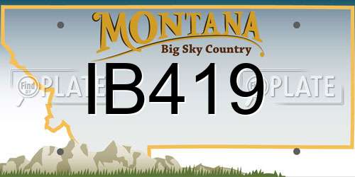 IB419 Montana License Plate