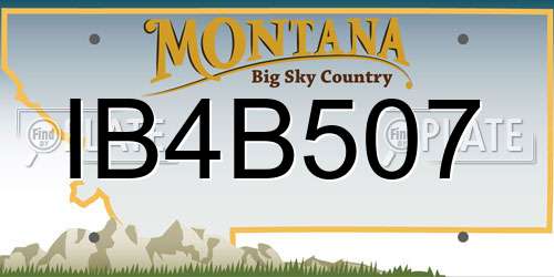 IB4B507 Montana License Plate