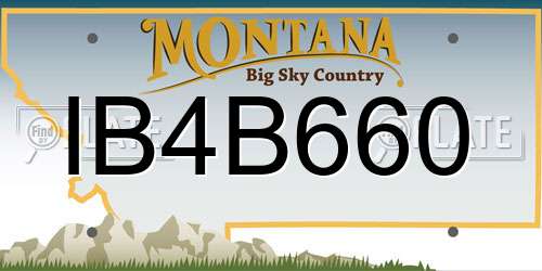 IB4B660 Montana License Plate