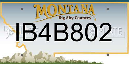 IB4B802 Montana License Plate