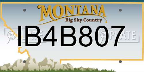 IB4B807 Montana License Plate