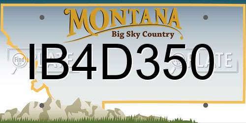 IB4D350 Montana License Plate