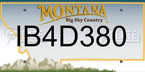 IB4D380 Montana License Plate