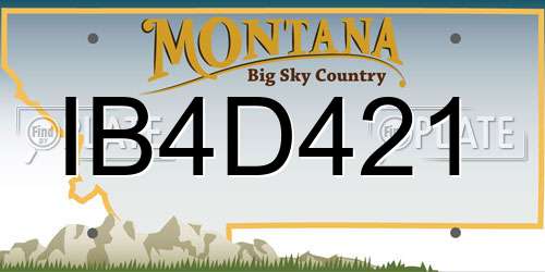 IB4D421 Montana License Plate