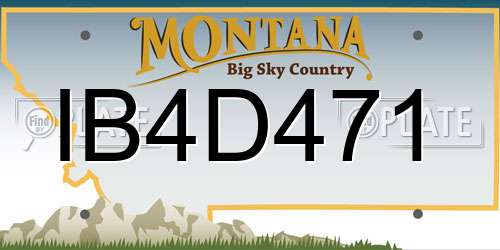 IB4D471 Montana License Plate