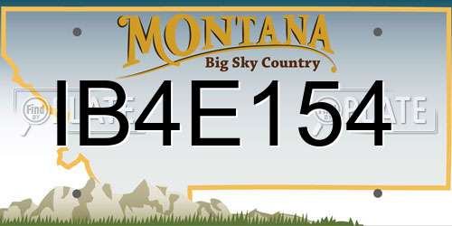 IB4E154 Montana License Plate