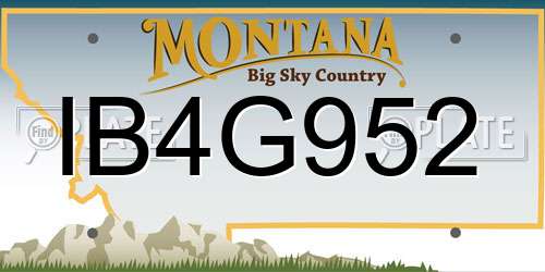 IB4G952 Montana License Plate