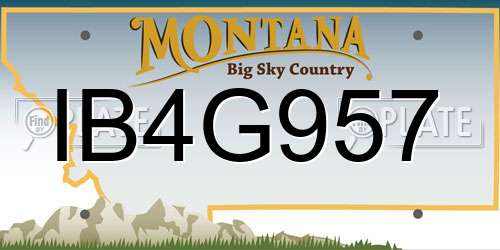 IB4G957 Montana License Plate