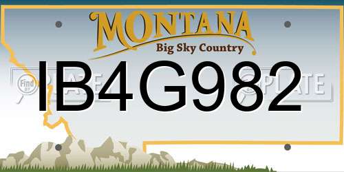 IB4G982 Montana License Plate