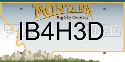 IB4H3D Montana License Plate