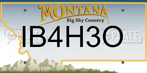 IB4H3O Montana License Plate