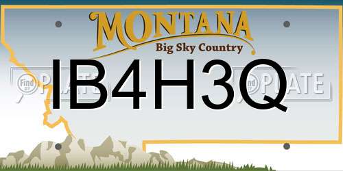 IB4H3Q Montana License Plate