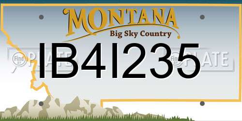 IB4I235 Montana License Plate