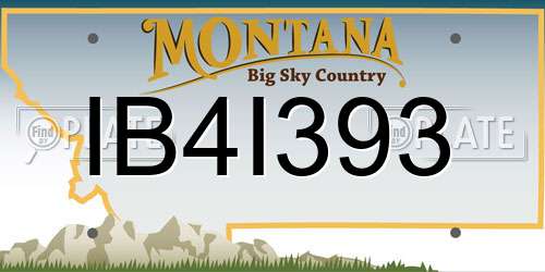 IB4I393 Montana License Plate