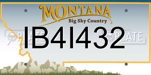 IB4I432 Montana License Plate