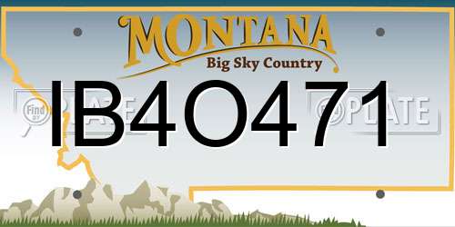 IB4O471 Montana License Plate