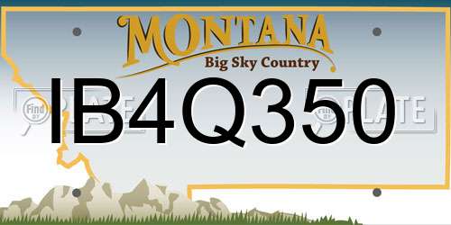 IB4Q350 Montana License Plate