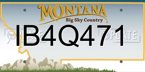 IB4Q471 Montana License Plate