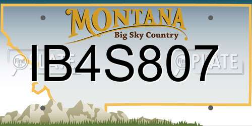 IB4S807 Montana License Plate
