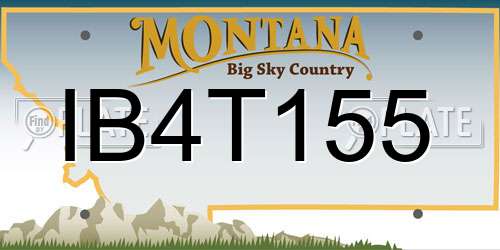 IB4T155 Montana License Plate