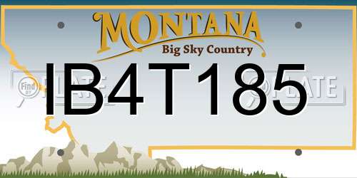 IB4T185 Montana License Plate