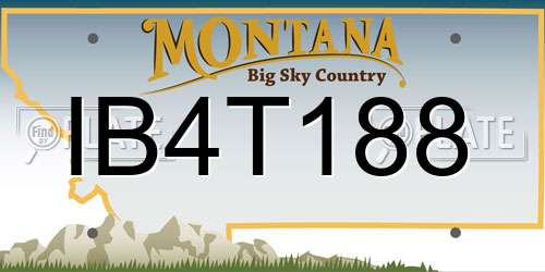 IB4T188 Montana License Plate