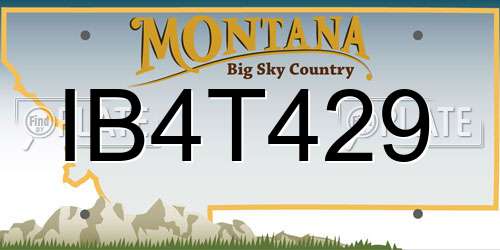 IB4T429 Montana License Plate